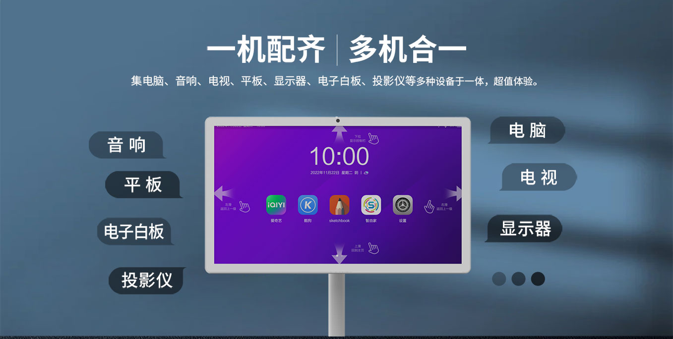 明升MS88科技25寸智由屏闺蜜机集白板电脑投影仪等设备于一体